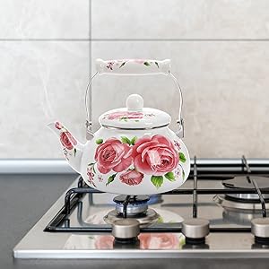 enamel tea pot for stovetop   pink tea kettle