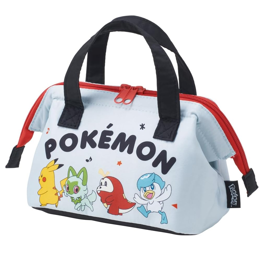 【日本直邮】 日本 SKATER 斯凯达 宝可梦 小号便当包 便当袋 宽口设计 取放方便 保冷口金式午餐包 1件