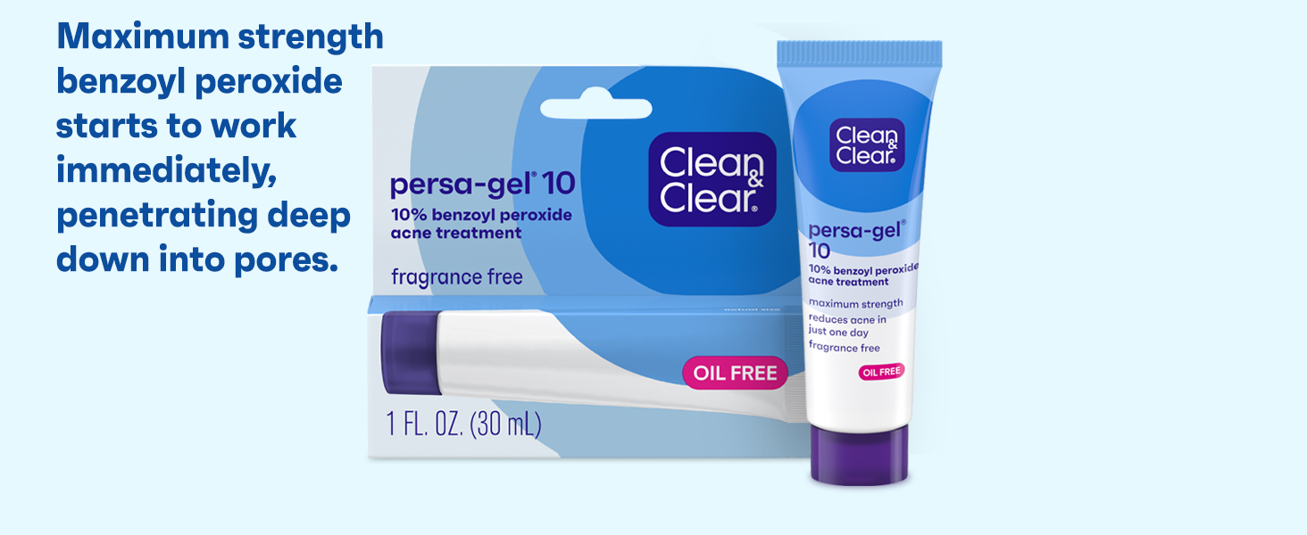 Persagel maximum strength benzoyl peroxide works immediately, penetrates deep into pores