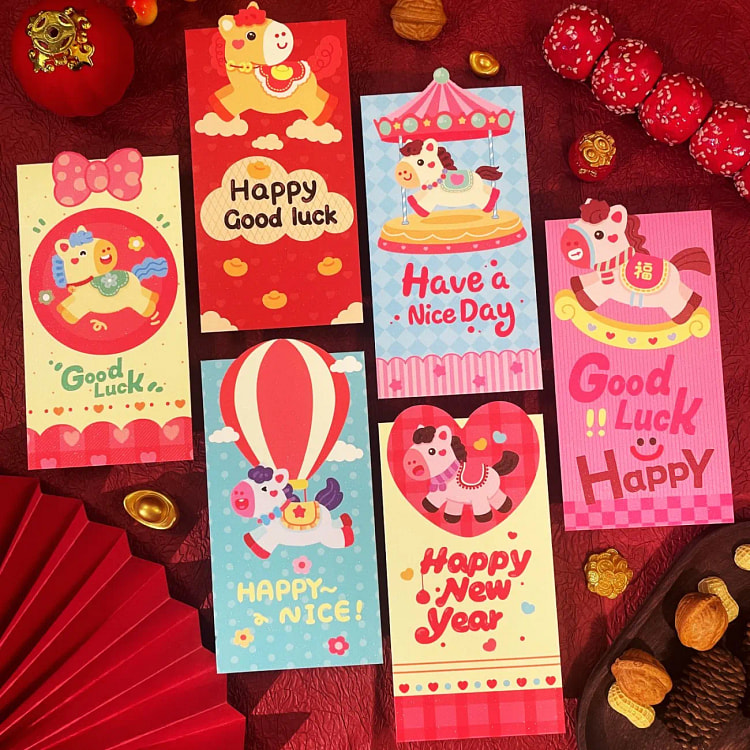 2026旋转木马卡通红包利是封 6个 1 箱