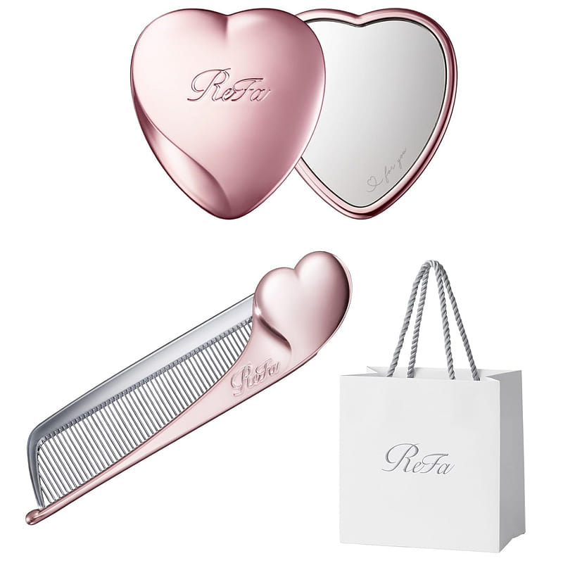 限定ReFa HEART COMB Aira & MIRROR セット Get ReFa HEART Mirror & Comb Aira Set Rose Gold 1 count Delivered