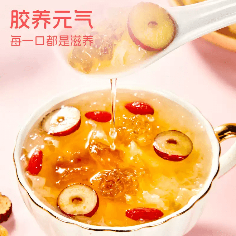【中國直郵】 憶江南 桃膠燕窩銀耳羹沖泡即食速食桃膠燕窩銀耳羹15g*6包 1