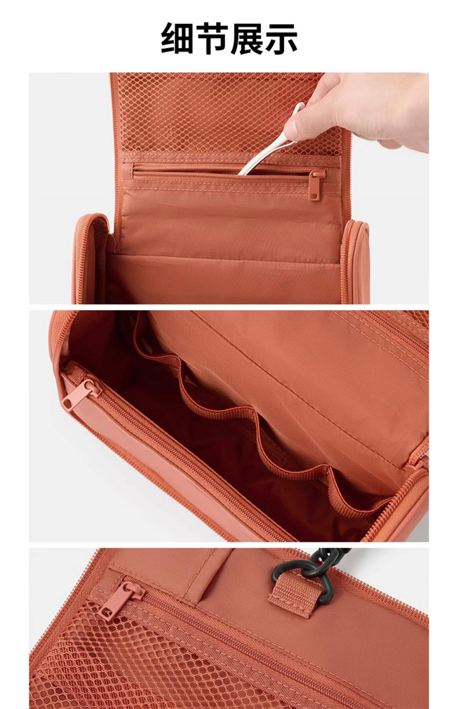【Expédition directe du Japon】 Japon MUJI Fibre de polyester Boîte à outils pour le lavage du visage suspendue Portable de voyage Sac de toilette Gris 1 pièce