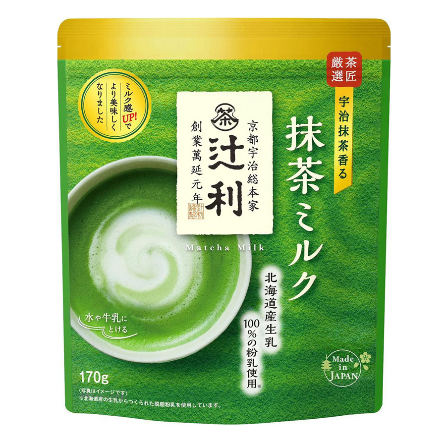 【日本直邮】 日本 片冈物产 迁利 原味牛奶抹茶粉 170g