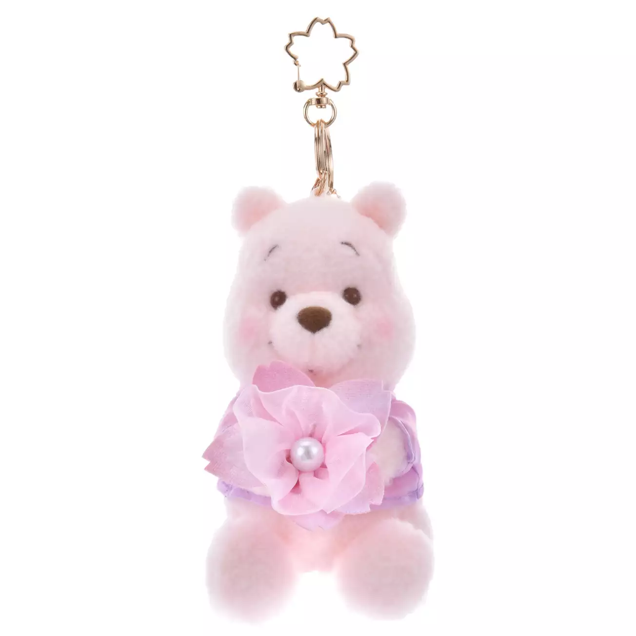 日本の桜シーズン 東京ディズニー 桜色プーさん ぬいぐるみキー