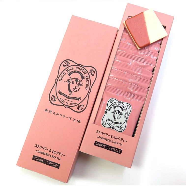 商品详情 - 【日本直邮】DHL直邮3-5天到 东京牛奶芝士工厂 草莓代餐零食饼干 10枚装 - image0