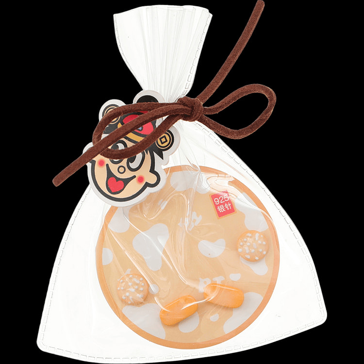 旺旺如意系列趣味耳钉4只装 雪饼糖款 1 箱