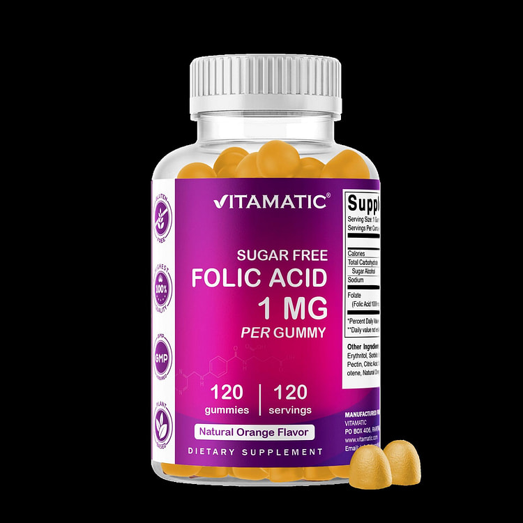 Sugar Free Folic Acid 1 mg - 120 Gummies