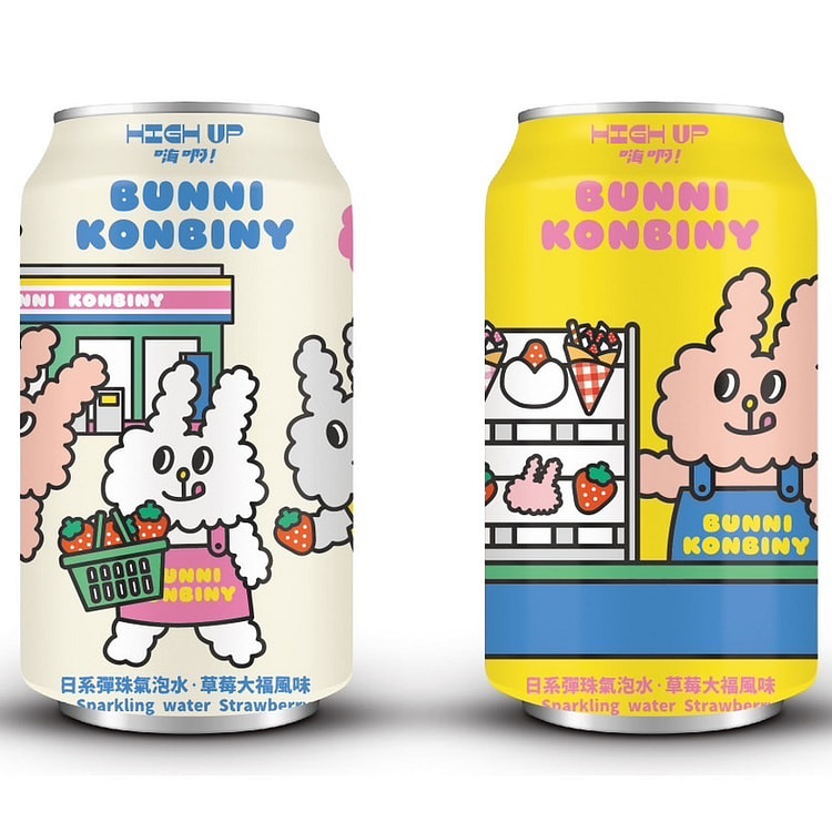 HIGH UP) BUNNI KONBINY SPARKLING WATER 1 pack*4 cans