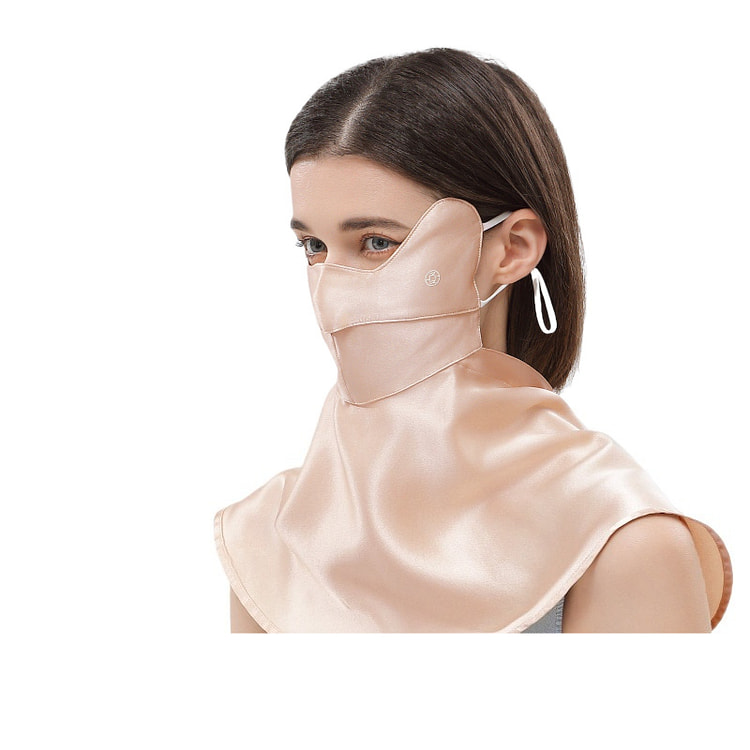 Silk Sunscreen Neck Mask Silk Mist Coffee 23*35cm 1 box