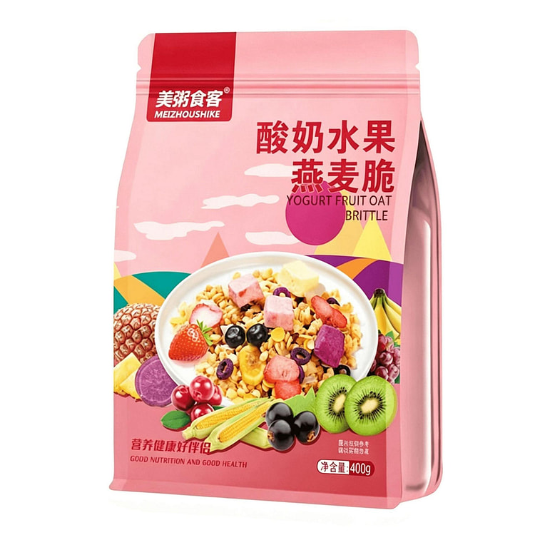 美粥食客 酸奶水果 坚果燕麦脆代餐干吃泡奶双吃 400 克