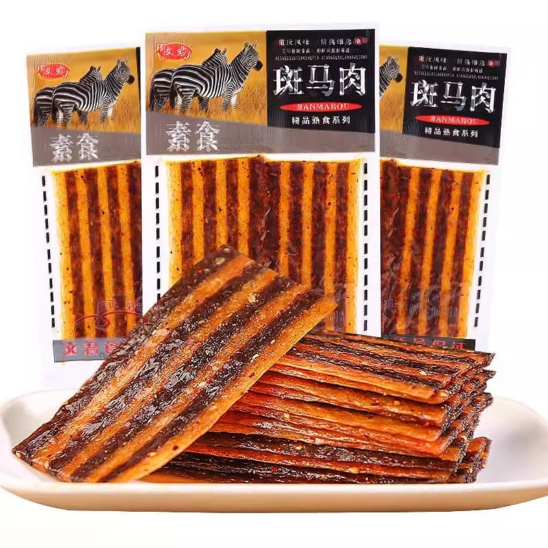 Zebra Meat Spicy Strips 1 Pack Ox Tendon Spicy Slices Gluten Spicy Snacks 20 g