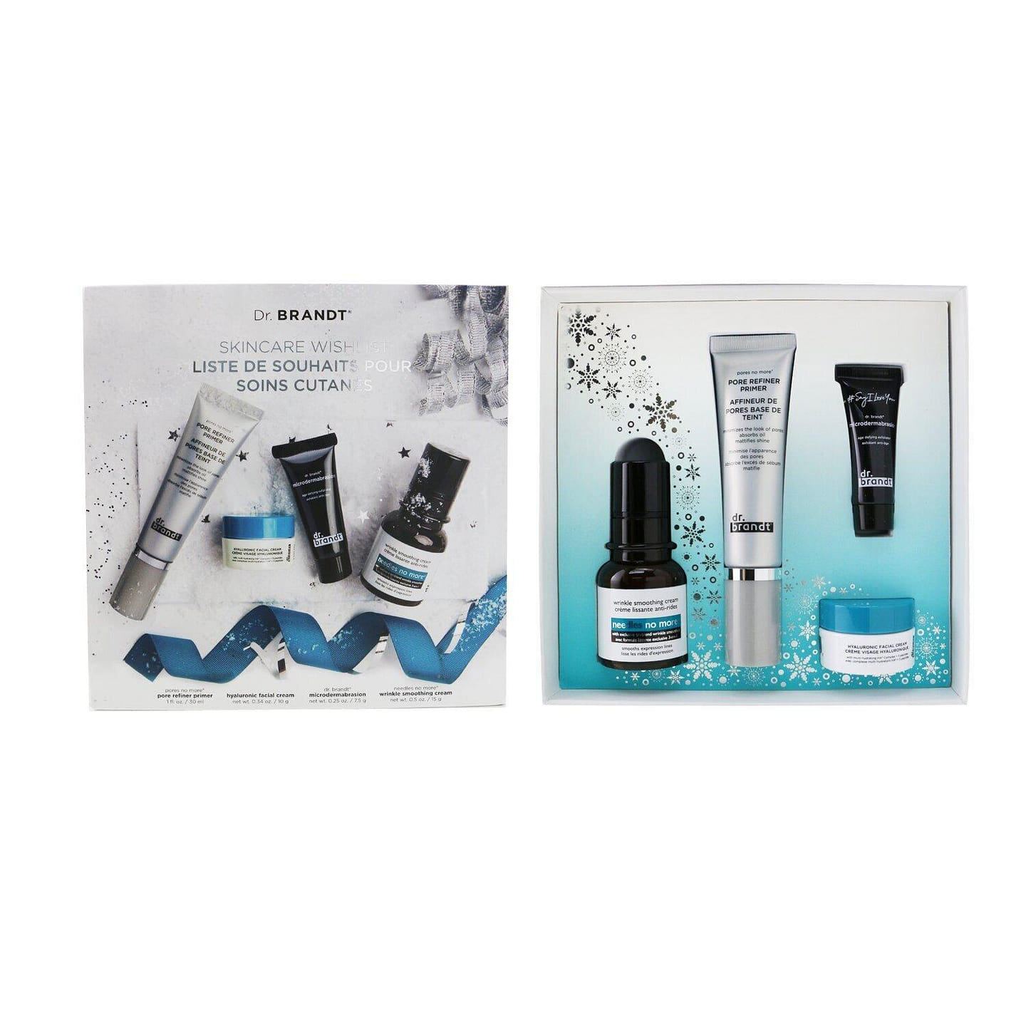 Dr. Brandt Skincare Wishlist Kit: Pore Refiner Primer ml+ Wrinkle Smoothing Cream g+ Microdermabrasion .g+ Hyaluronic Cream g 4pcs 4 each