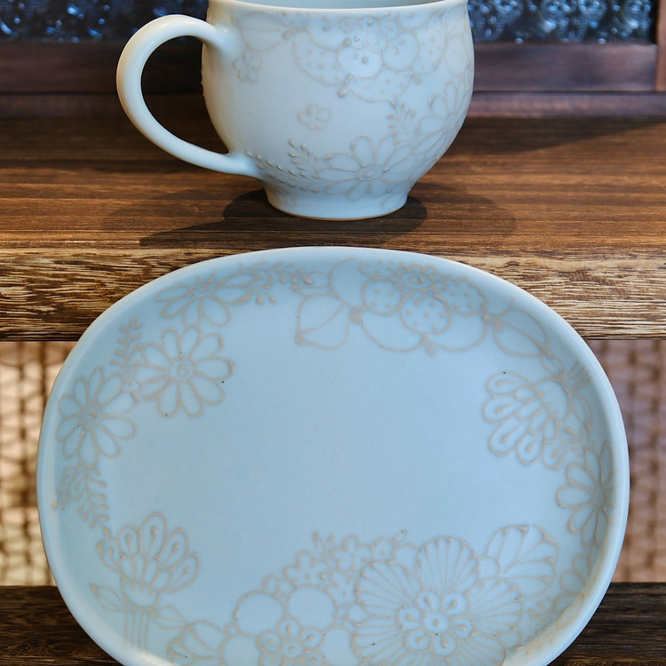 Artist Nazumi Taniguchi Flower Coffee Cup Set #2
