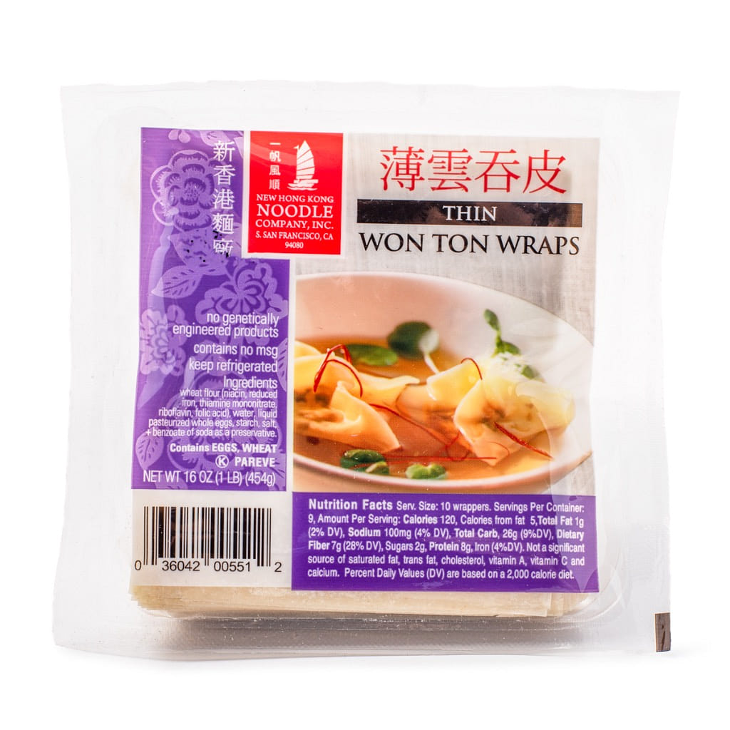 New Hong Kong Noodle Thin Wonton Wraps 16 oz