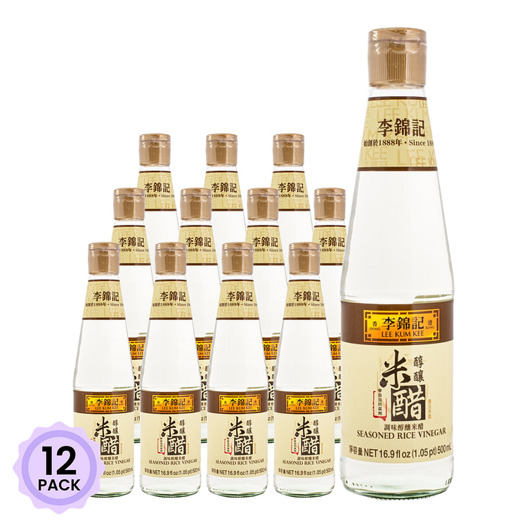 Lee Kum Kee Seasoned Rice Vinegar 16.9 fl.oz*12 pack