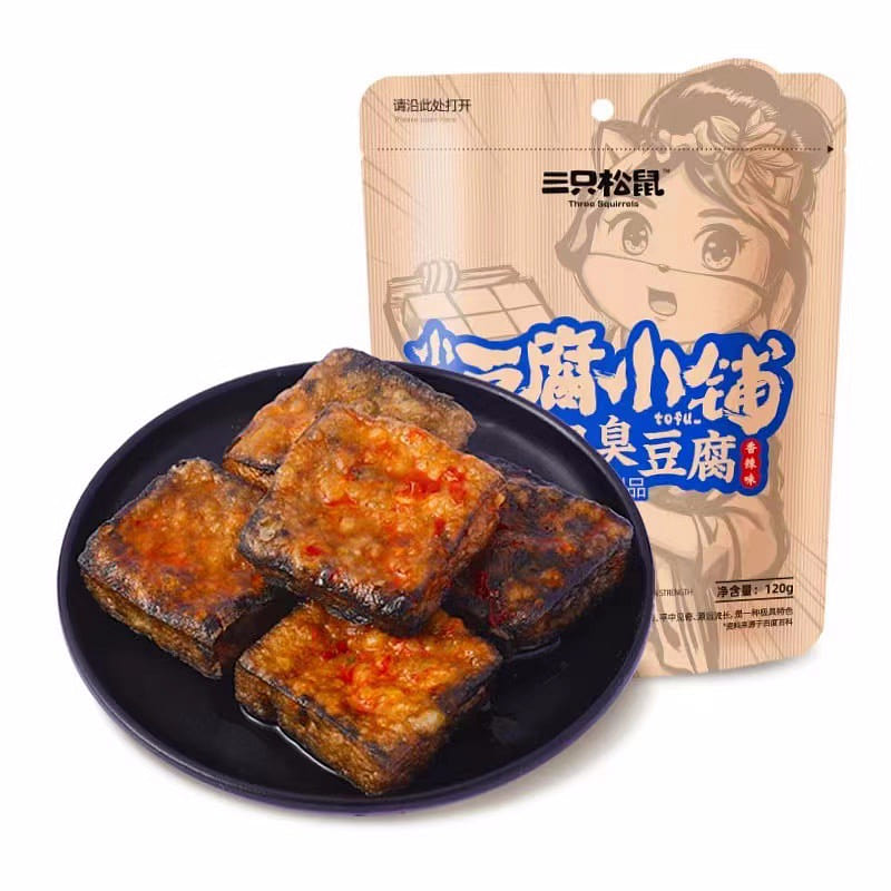 Three Squirrels Seven Thousand Miles Stinky tofu dried tofu Product Specialty 120 g