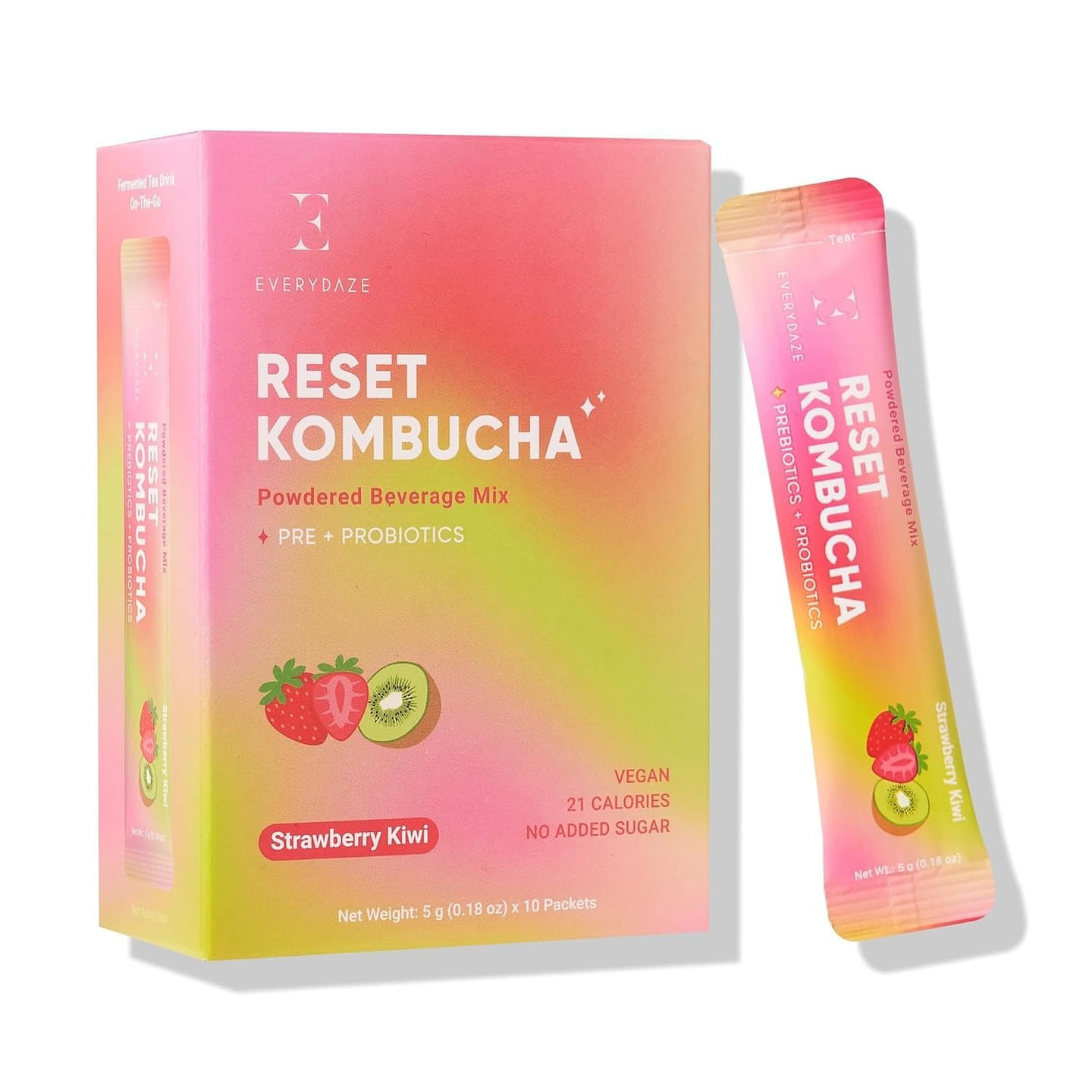 EVERYDAZE RESET KOMBUCHA-Strawberry Kiwi- 10 Packs 50 g