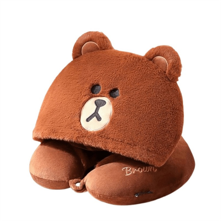 Portable U-Shaped Pillow for Napping (Brown) (1 pc 1 each