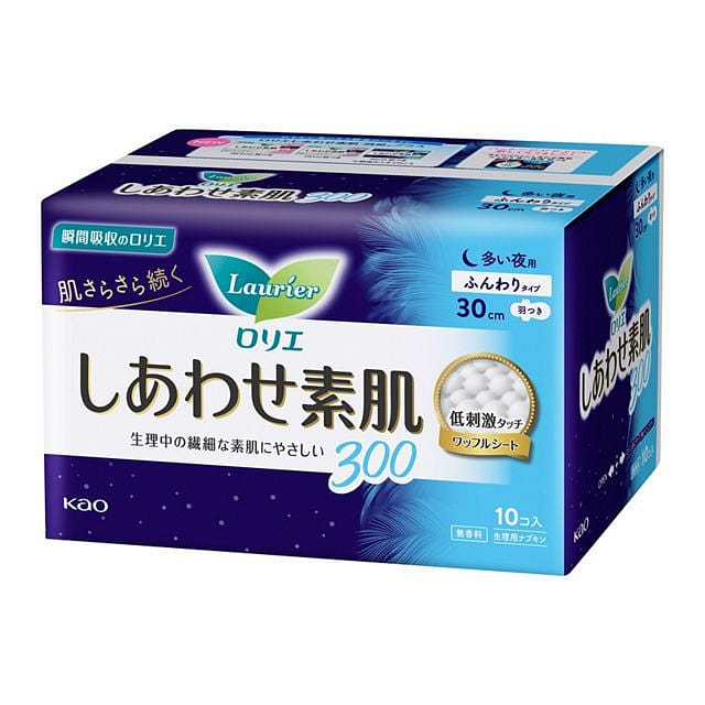 Kao Laurier 30cm Happy Skin Wing Sanitary Pads 10p 1 count