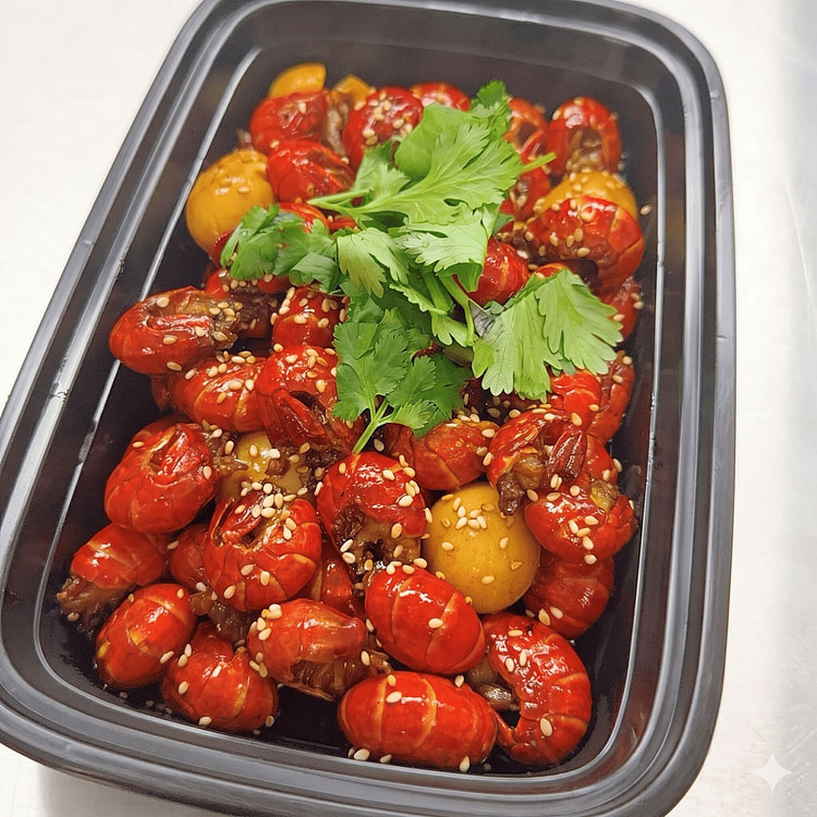 Spicy Crawfish Tails 60pcs+Squal Eggs 8pcs 1 each