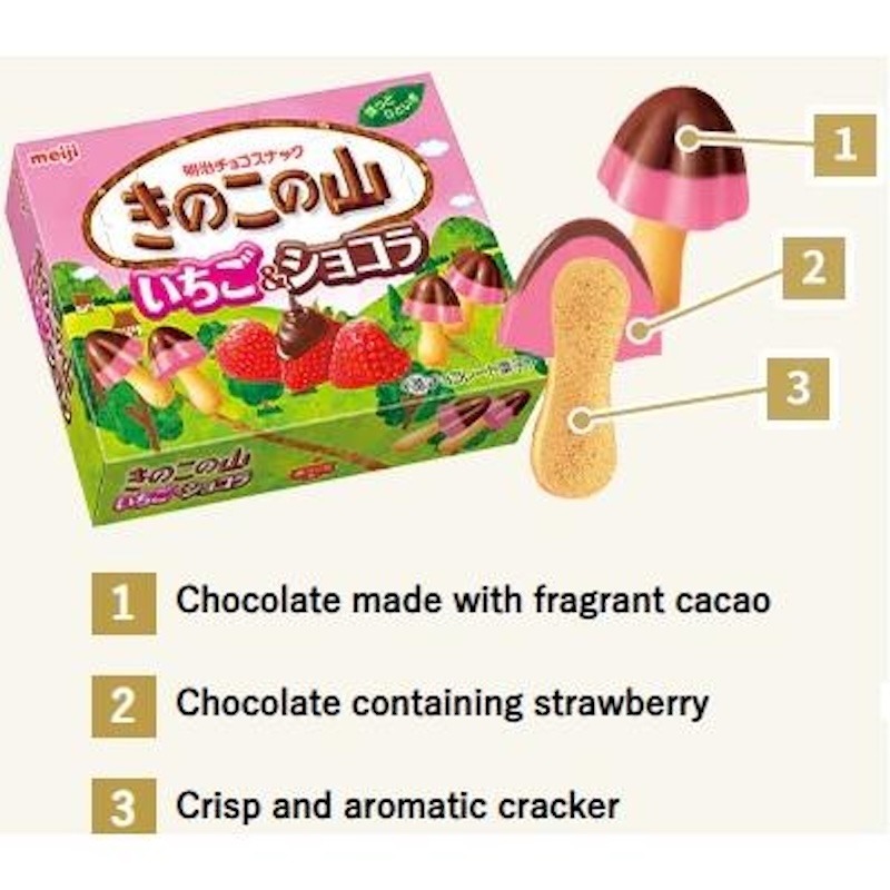 Get Kinoko no Yama Strawberry & Chocolate 64g 64 g Delivered