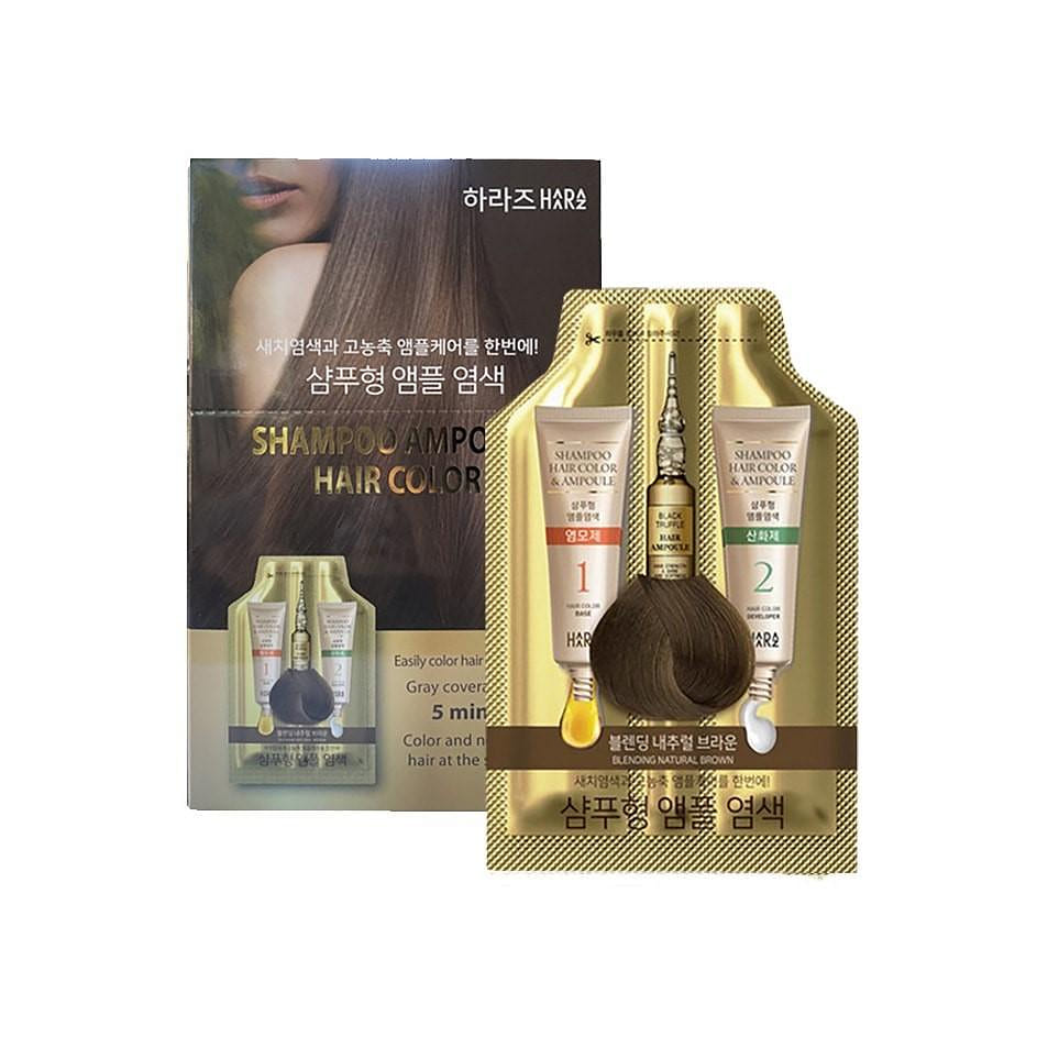 HAARAZ Shampoo Ampoule Hair Color #Blending Natural Brown 5ea / 1 box