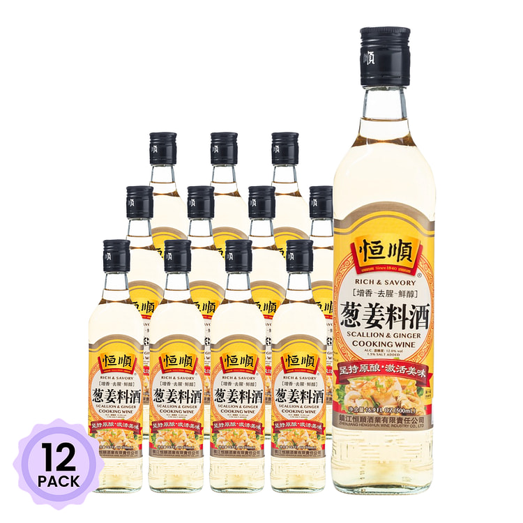 恒顺 葱姜料酒 500 毫升*12 包