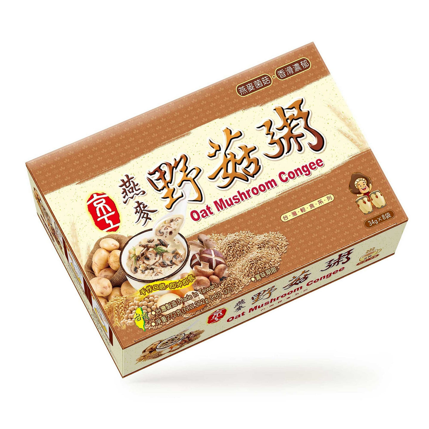 King Kung - Oat Mushroom Congee (32g x 8 packs) 1 box