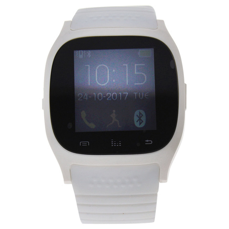 EK-C2 Montre Connectee 실리콘 스트랩 스마트 워치 - Eclock의 흰색 남녀공용 - 1개 시계