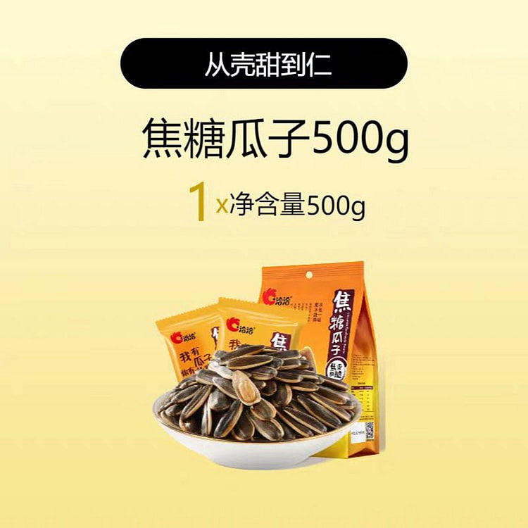 洽洽 焦糖瓜子 500g*1袋 内含25小包