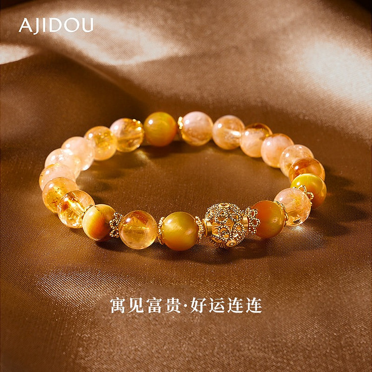 AJIDOU Natural Citrine Wealth Bracelet 1 each