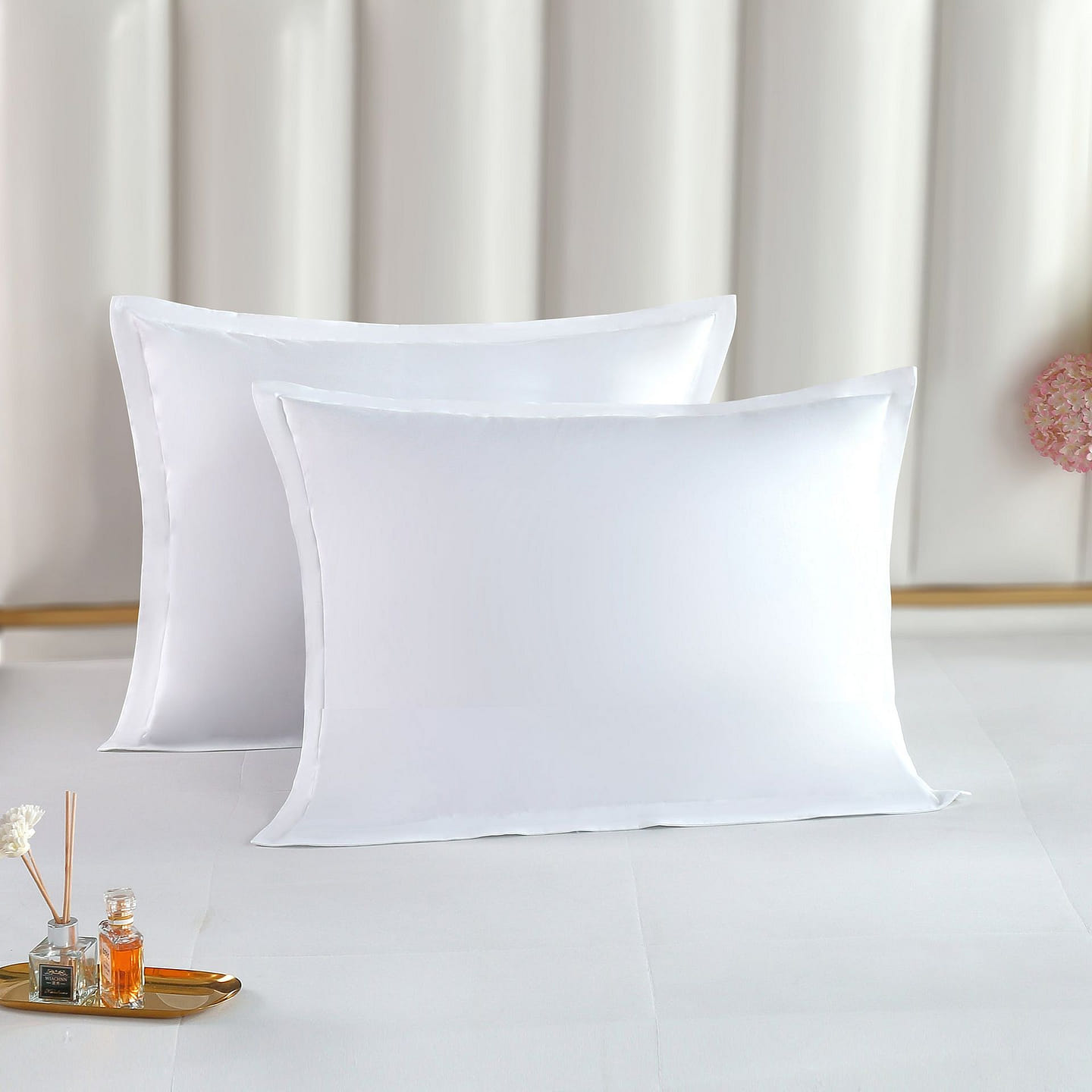 Long-staple Cotton Pillow Sham Set of 2, White, Q 1 each