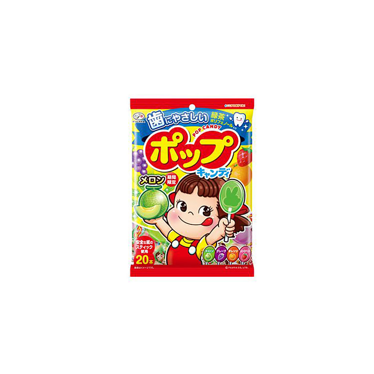 FUJIYA PEKO Green Tea Mixed Fruit Flavor Lollipops