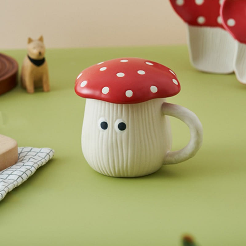 Adorable Mushroom Cartoon Ceramic Mug 1 each
