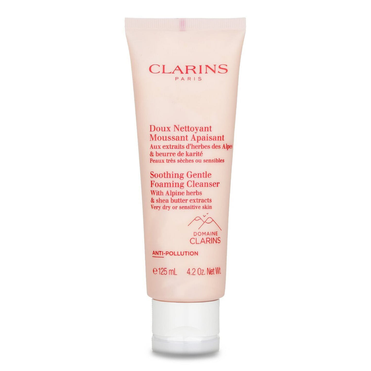 Clarins Soothing Gentle Foaming Cleanser with Alpine Herbs & Shea Butter Extracts – Very Dry or Sensitive Skin 125ml/4.2oz 125 ml