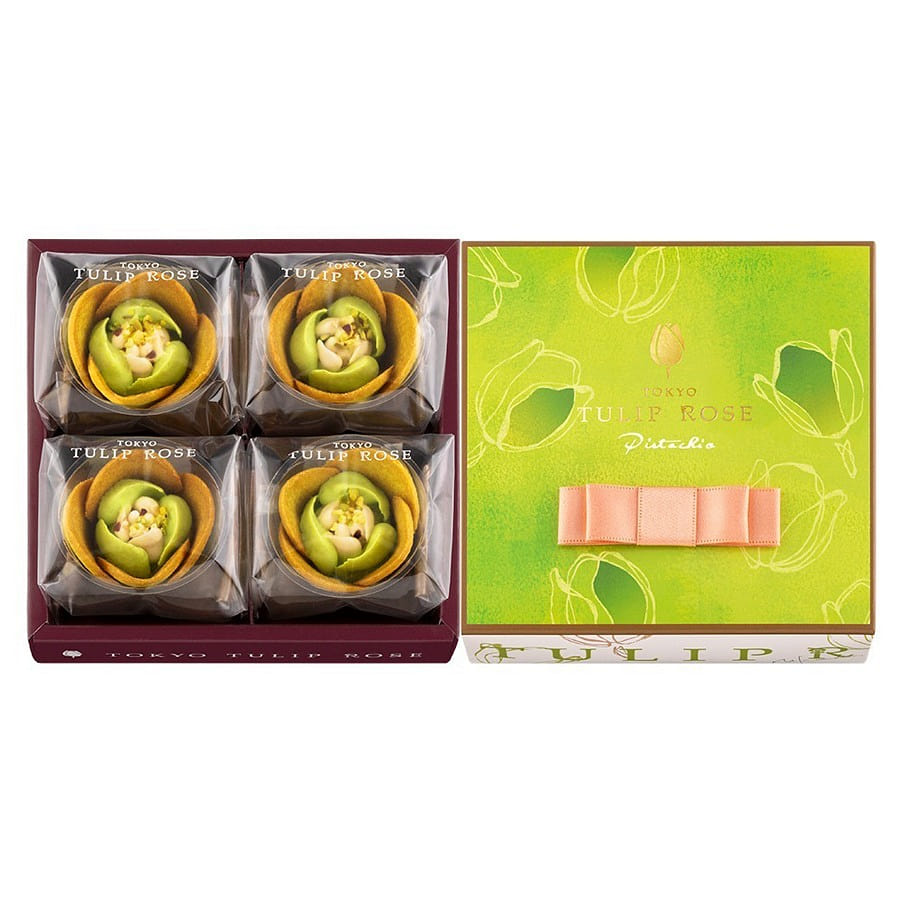 TULIP ROSE Cookie Pistachio Flavor 4pcs 1 box