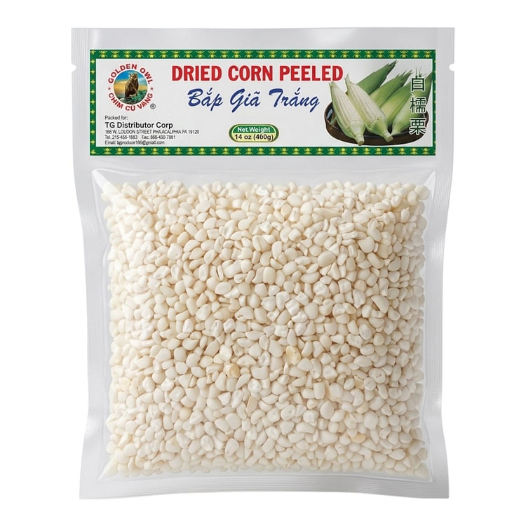Golden Owl -  Dried Peeled Corn (14oz) 400 g