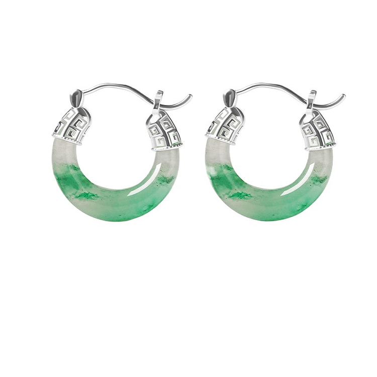 宫里上新 玉耳环非洲翠玉耳饰 青璃月21*23mm 1 盒