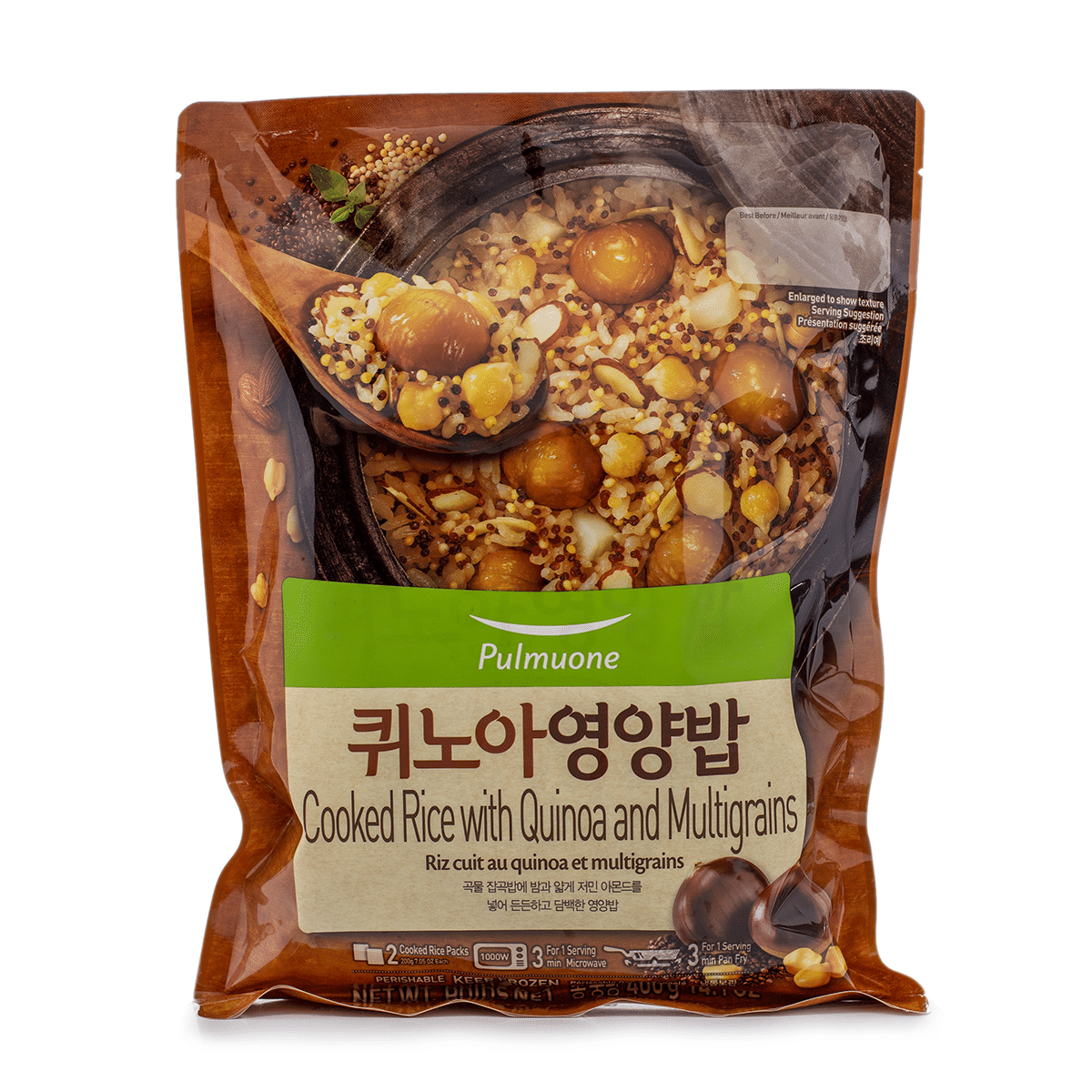 Pulmuone Cooked Rice with Quinoa and Multigrains, Frozen 14.1 oz