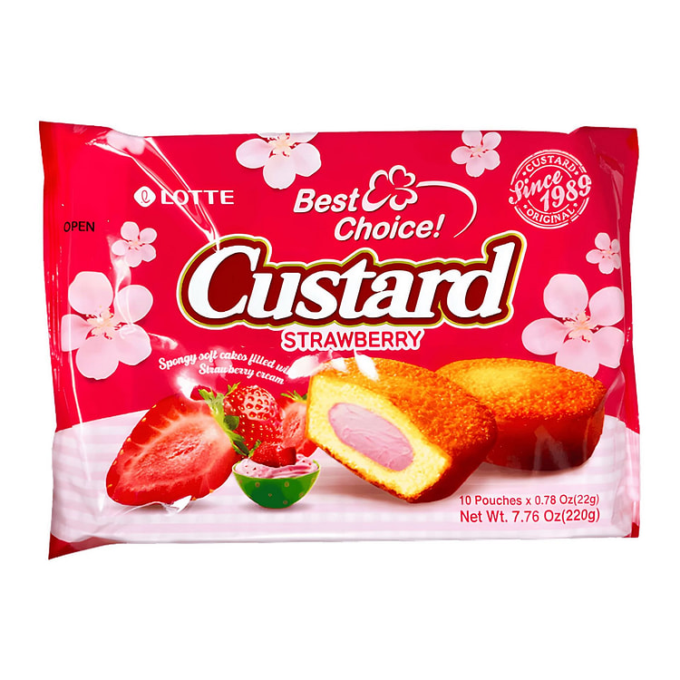 Lotte Custard Strawberry 7.76oz 1 each