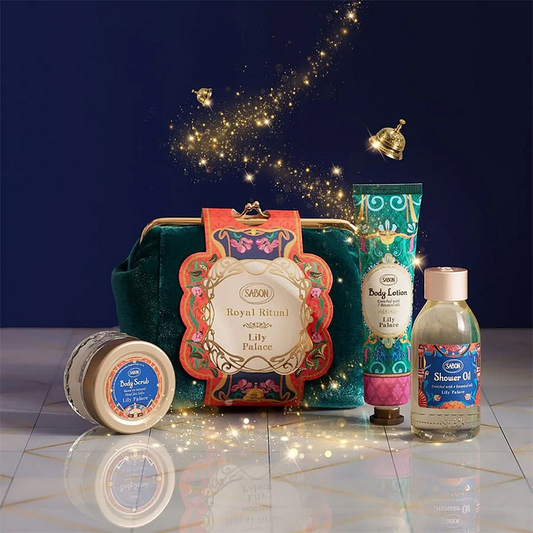 sabon 圣诞限定 礼物 天鹅绒 沐浴 3件套