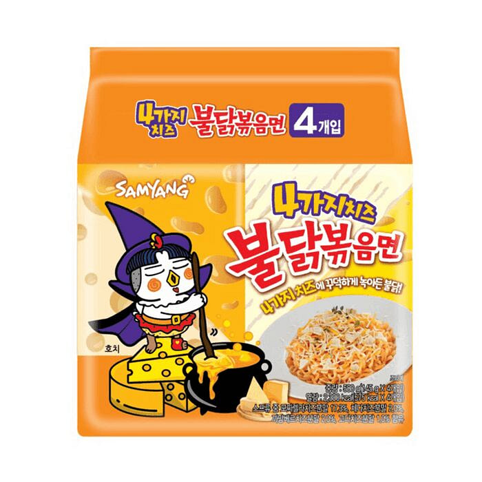 Samyang Buldak Cheese Noodles - 145g x 4 Packs 580 g