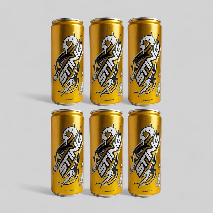 Sting Energy Soft Drink  6 Cans