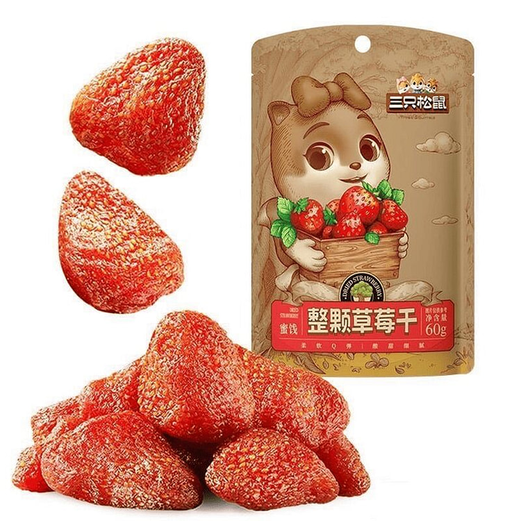 三只松鼠草莓干水果干干草莓果脯蜜饯酸甜水果干休零嘴 106 克