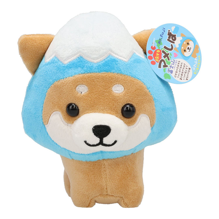 旅行中的柴犬毛绒玩具 - 蓝色富士山