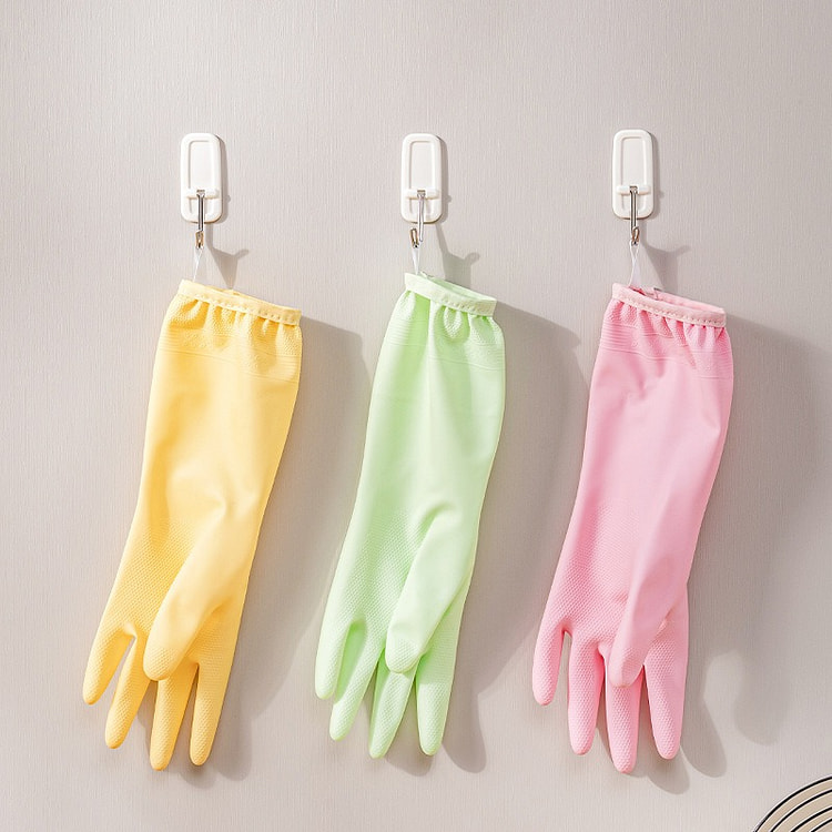 Cream-colored drawstring waterproof gloves 2 each