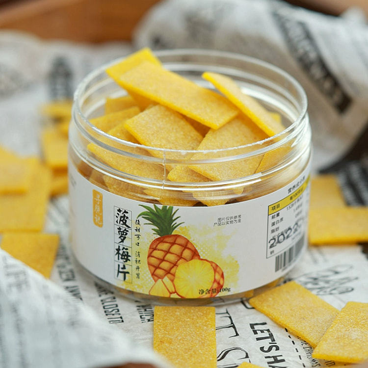 Look for crispy pineapple plum slices