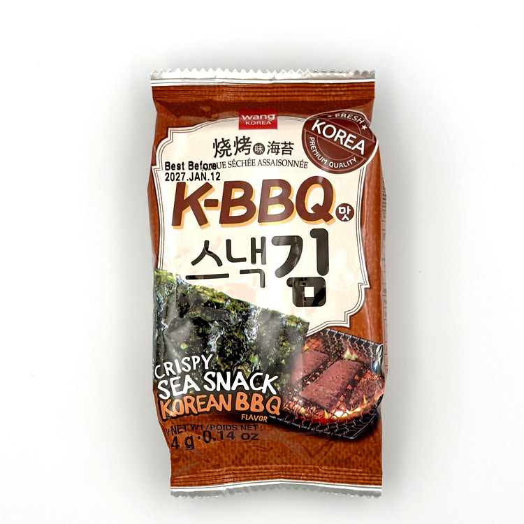 Wang Roasted Seaweed Snack Korean BBQ Flavor 64g 1 pack*16 each