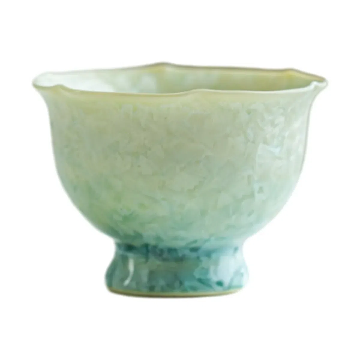 Crystalline Glaze Ice Crystal Flower Cup – Olivine 1 count